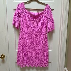 Lilly Pulitzer Pink Off-shoulder Shift Dress